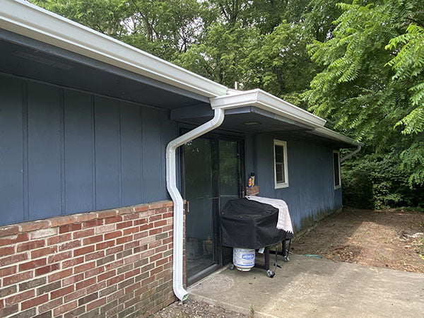 Installation of guttering system designed by Gingerich Guttering